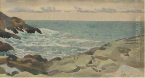 View of the coastline, Isles of Scilly by Thomas Cooper Gotch