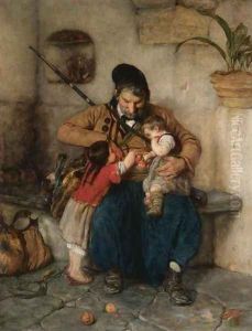 Grandfather Offering Apples to His Grandchildren (Enough For All) by Nicholas Gysis
