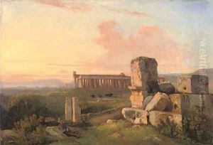 Ruins at Paestum by Giacinto Gigante