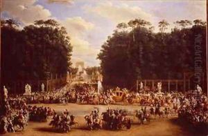 The Entry of Napoleon and Marie Louise into the Tuileries Gardens on the Day of their Wedding by Etienne-Barthelemy Garnier