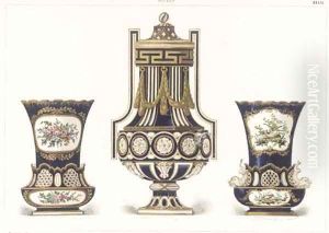 Four Sevres Porcelain Designs by Etienne-Barthelemy Garnier