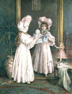 Playing with her dolls