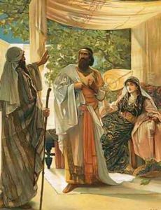Elijah rebuking Ahab by Mary L. Gow