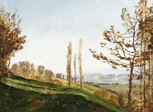 Landscape with Three Poplars by Paul-Camille Guigou