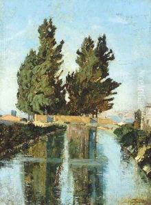 Les Cypres pres de l'etang de Berre