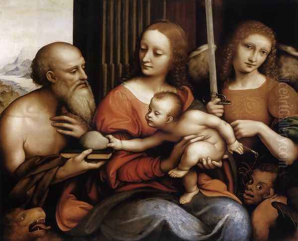 Madonna and Child with Sts Jerome and Michael 1530s by Giampietrino
