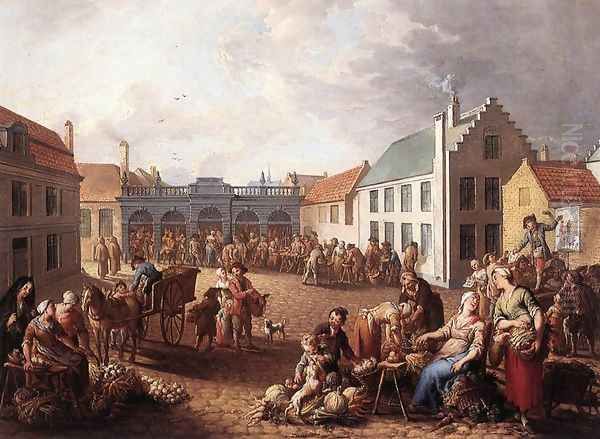 The Pandreitje in Bruges 1778 - view 1