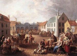 The Pandreitje in Bruges 1778 by Jan Antoon Garemijn