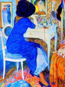 Woman at Makeup Table