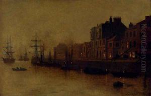 A fishing harbour by Arthur E. Grimshaw
