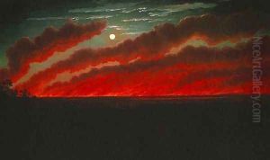 Bush Fire Between Mt Elephant and Timboon by Eugene von Guerard