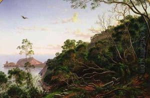 Pulpit Rock near Melbourne Victoria by Eugene von Guerard