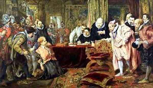 Guy Fawkes before King James - view 1