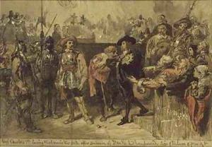 Charles I 1600-49 leaving Westminster Hall after the sentence of death had been passed