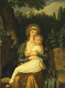 Elizabeth Drummond Lady Hervey and her daughter Elizabeth by Louis Gauffier