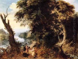 Landscape with Diana Receiving the Head of a Boar by Abraham Govaerts