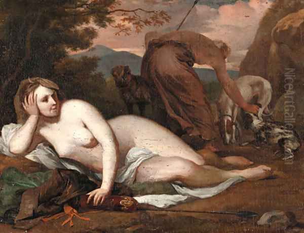 Diana the Huntress in a landscape - view 1