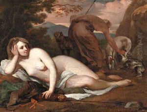 Diana the Huntress in a landscape