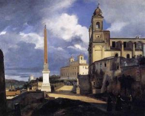 S. Trinita dei Monti and the Villa Medici, Rome 1808 by Francois-Marius Granet