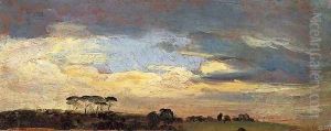 Hilltop with Pines, Evening Light by Francois-Marius Granet