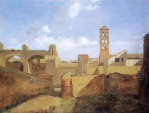 View of the Church of Santa Francesca Romana and the Basilica of Constatine by Francois-Marius Granet