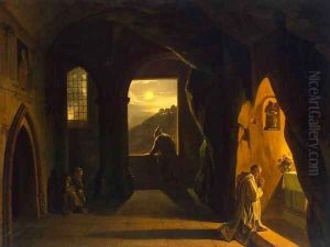 Monks in a Cave by Francois-Marius Granet