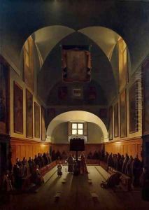 Interior of the Choir in the Capuchin Church on the Plazza Barberini in Rome by Francois-Marius Granet