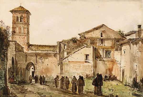 Monks entering the Gate of a Monastery - view 1