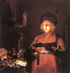 Young Man with a Candle 2 by Michel Gobin