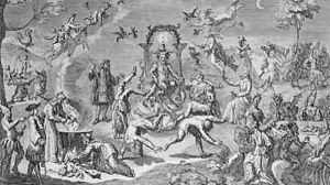 The Witches sabbath by Claude Gillot