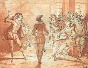 Theatrical Scene by Claude Gillot