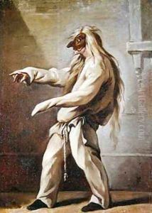 Character from the Commedia dellArte by Claude Gillot