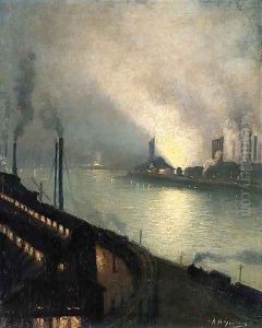 Factories at Night 2 by Aaron Harry Gorson