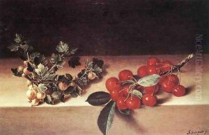 Cherries and Gooseberries on a Table 1644 by Francois Garnier