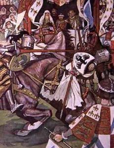 Fair and True He Hit the Norman on the Visor by Maurice William Greiffenhagen