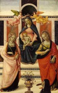 Virgin and Child Enthroned between St Ursula and St Catherine 1480s by Davide Ghirlandaio