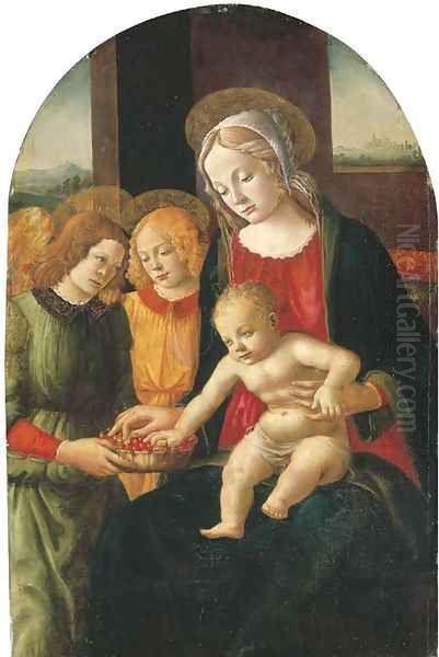 The Madonna and Child with angels, a landscape beyond - view 1