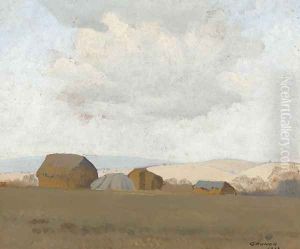 Hay Stacks (Hawkesbury Landscape) by Elioth Gruner