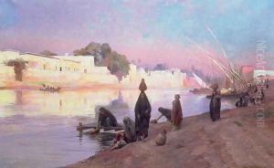 Washerwomen on the banks of the Nile