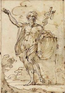 The Baptist preaching in the wilderness by Ubaldo Gandolfi