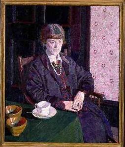 Woman Sitting at a Table by Harold Gilman