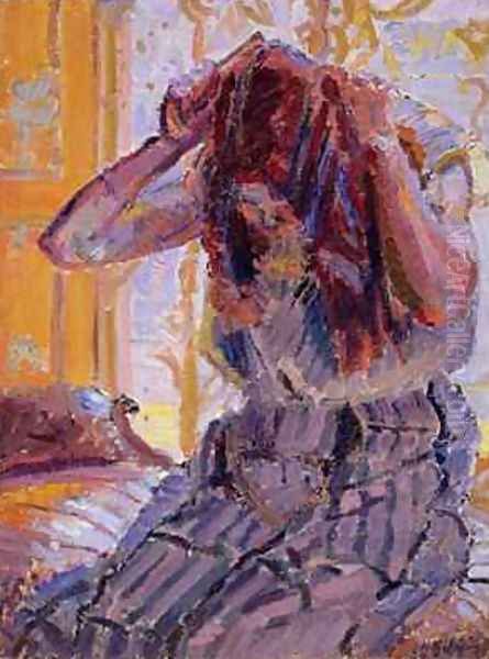 Girl Combing her hair - view 1
