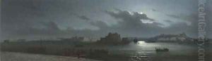 Grand Harbour, Valetta, by moonlight by Gian Gianni