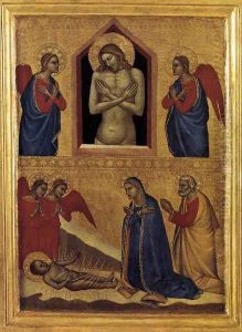 The Dead Christ and the Adoration of the Infant Jesus after 1373 by Francescuccio Ghissi
