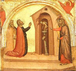 Saint John the Evangelist Causes a Pagan Temple to Collapse ca 1370