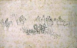 Hunting Sketch gone to earth by Sawrey Gilpin