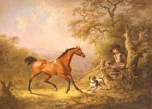 A Groom Feeding a Horse by Sawrey Gilpin