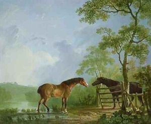 Mare and Stallion in a Landscape by Sawrey Gilpin
