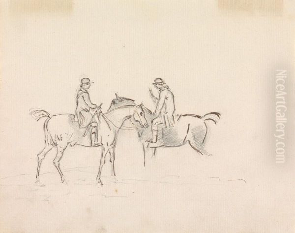 Two Riders Conversing - view 1