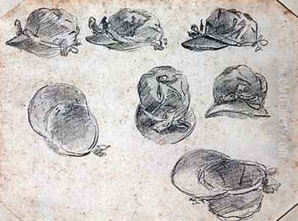 Seven Studies of Jockeys Caps - view 1